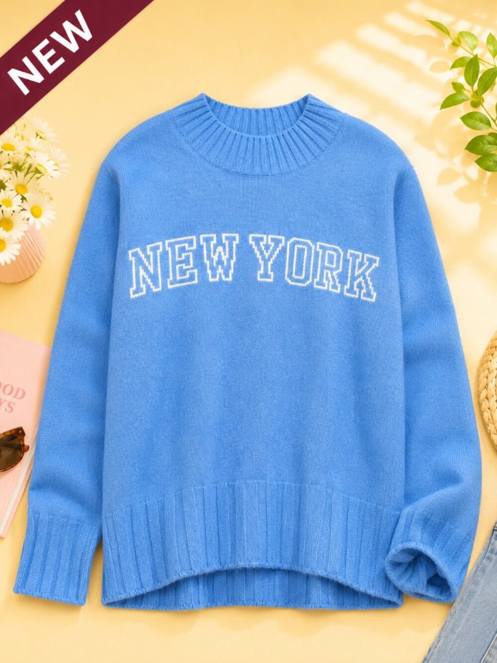 NEW!!! AMERICAN EAGLE BLUE “NEW YORK” OVERSIZED SWEATER - SIZE XL